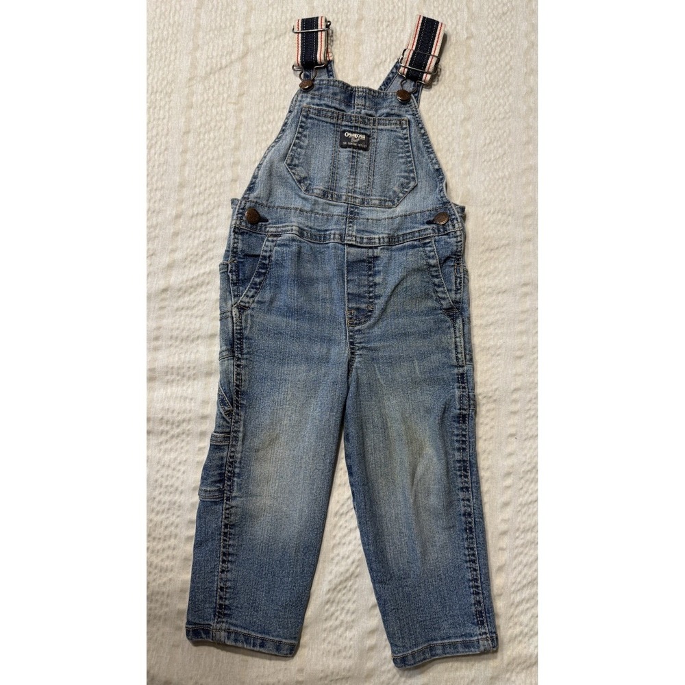 OshKosh B'Gosh Denim Overalls 2T Toddler Adjustable‎ Straps Classic